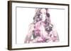 Beautiful Young Woman with Roses Double Exposure-coka-Framed Photographic Print