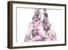 Beautiful Young Woman with Roses Double Exposure-coka-Framed Photographic Print