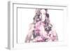 Beautiful Young Woman with Roses Double Exposure-coka-Framed Photographic Print