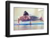 Beautiful Young Woman Yoga Workout in Gym-spass-Framed Photographic Print