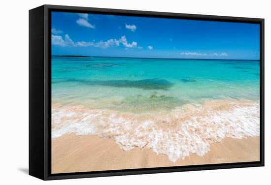 Beautiul Sandy Beach with Turqoise Se Water and Blue Sky-Gyula Gyukli-Framed Stretched Canvas