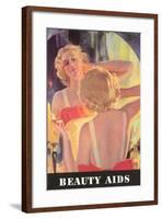 Beauty Aids, Woman at Mirror-null-Framed Art Print