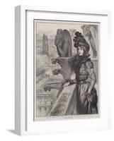 Beauty Among the Devils, on the Roof of Notre Dame, Paris-Charles Paul Renouard-Framed Giclee Print