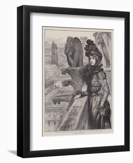 Beauty Among the Devils, on the Roof of Notre Dame, Paris-Charles Paul Renouard-Framed Premium Giclee Print