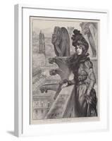 Beauty Among the Devils, on the Roof of Notre Dame, Paris-Charles Paul Renouard-Framed Giclee Print