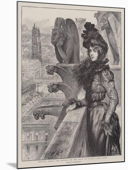 Beauty Among the Devils, on the Roof of Notre Dame, Paris-Charles Paul Renouard-Mounted Giclee Print