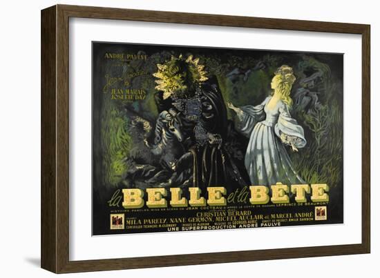 Beauty and the Beast, 1946 (La Belle Et La Beïte)-null-Framed Giclee Print