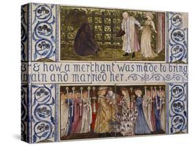 Beauty and the Beast', a Morris, Marshall, Faulkner and Co Tile Panel (Detail)-Edward and Lucy Burne-Jones and Faulkner-Stretched Canvas