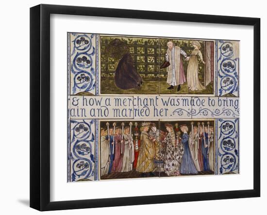 Beauty and the Beast', a Morris, Marshall, Faulkner and Co Tile Panel (Detail)-Edward and Lucy Burne-Jones and Faulkner-Framed Giclee Print