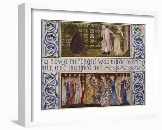 Beauty and the Beast', a Morris, Marshall, Faulkner and Co Tile Panel (Detail)-Edward and Lucy Burne-Jones and Faulkner-Framed Giclee Print