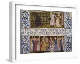 Beauty and the Beast', a Morris, Marshall, Faulkner and Co Tile Panel (Detail)-Edward and Lucy Burne-Jones and Faulkner-Framed Giclee Print