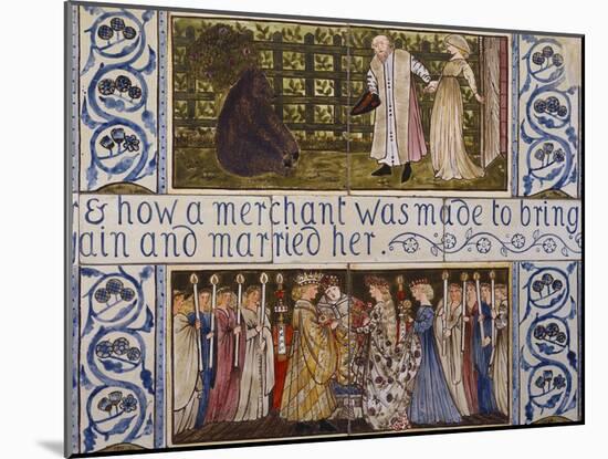 Beauty and the Beast', a Morris, Marshall, Faulkner and Co Tile Panel (Detail)-Edward and Lucy Burne-Jones and Faulkner-Mounted Giclee Print