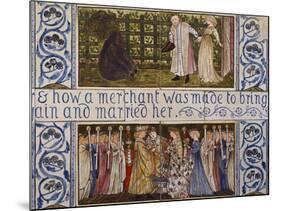 Beauty and the Beast', a Morris, Marshall, Faulkner and Co Tile Panel (Detail)-Edward and Lucy Burne-Jones and Faulkner-Mounted Giclee Print