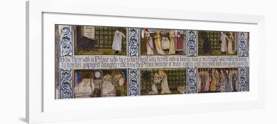 Beauty and the Beast', a Morris, Marshall, Faulkner and Co Tile Panel-Edward and Lucy Burne-Jones and Faulkner-Framed Giclee Print