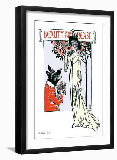 Beauty and the Beast, c.1900-Walter Crane-Framed Art Print