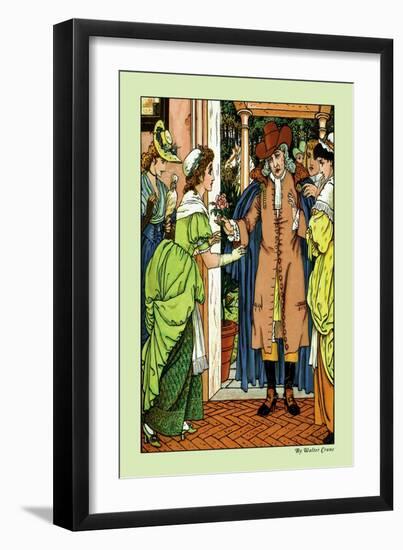 Beauty and the Beast, Greetings, c.1900-Walter Crane-Framed Art Print