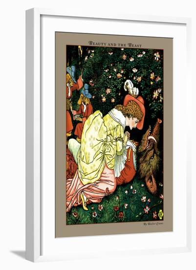 Beauty and the Beast, In the Woods, c.1900-Walter Crane-Framed Art Print