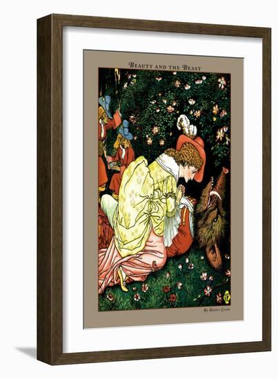 Beauty and the Beast, In the Woods, c.1900-Walter Crane-Framed Art Print