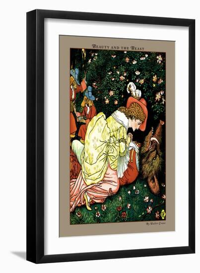 Beauty and the Beast, In the Woods, c.1900-Walter Crane-Framed Art Print
