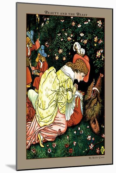 Beauty and the Beast, In the Woods, c.1900-Walter Crane-Mounted Art Print