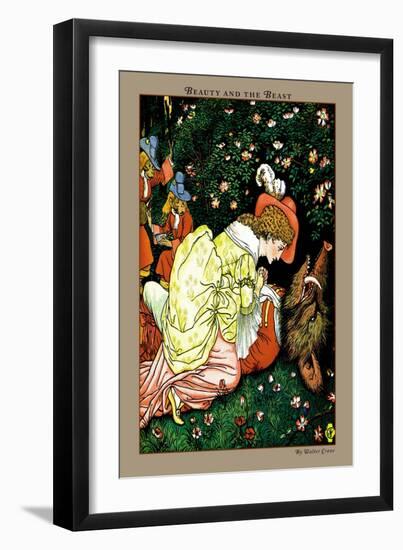 Beauty and the Beast, In the Woods, c.1900-Walter Crane-Framed Art Print