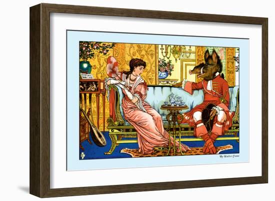 Beauty and the Beast, The Courtship, c.1900-Walter Crane-Framed Art Print