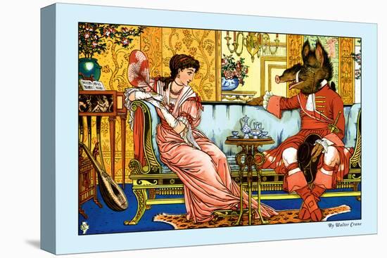 Beauty and the Beast, The Courtship, c.1900-Walter Crane-Stretched Canvas