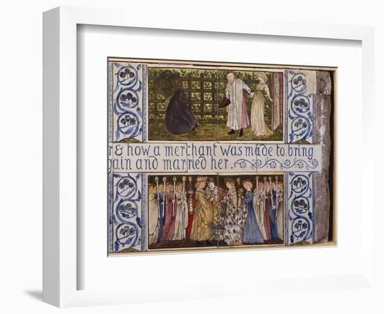 Beauty and the Beast Tile Panel, Morris, Marshall, Faulkner and Co., C.1867-Edward Burne-Jones-Framed Giclee Print