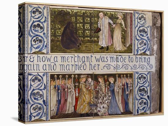 Beauty and the Beast Tile Panel, Morris, Marshall, Faulkner and Co., C.1867-Edward Burne-Jones-Stretched Canvas