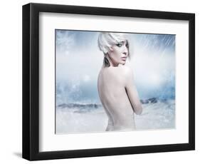 Beauty Blonde in the Winter Scenery-conrado-Framed Photographic Print