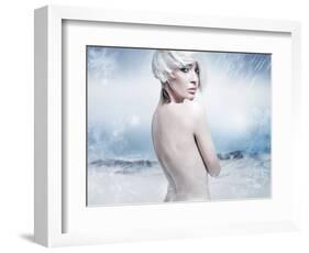 Beauty Blonde in the Winter Scenery-conrado-Framed Photographic Print