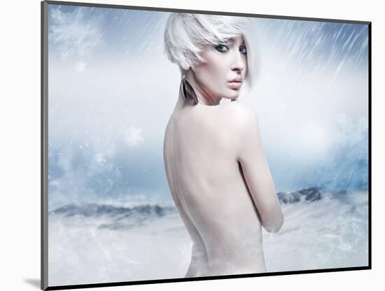 Beauty Blonde in the Winter Scenery-conrado-Mounted Photographic Print