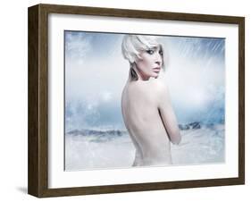 Beauty Blonde in the Winter Scenery-conrado-Framed Photographic Print