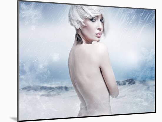 Beauty Blonde in the Winter Scenery-conrado-Mounted Photographic Print