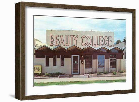 Beauty College with Zigzag Roof-null-Framed Art Print
