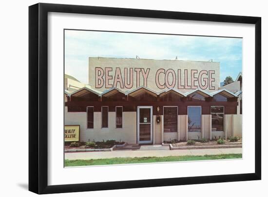 Beauty College with Zigzag Roof-null-Framed Art Print