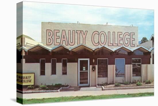 Beauty College with Zigzag Roof-null-Stretched Canvas