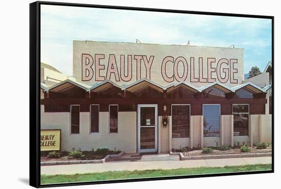 Beauty College with Zigzag Roof-null-Framed Stretched Canvas
