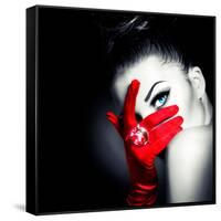 Beauty Fashion Glamorous Model Girl Portrait-Subbotina Anna-Framed Stretched Canvas