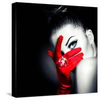 Beauty Fashion Glamorous Model Girl Portrait-Subbotina Anna-Stretched Canvas