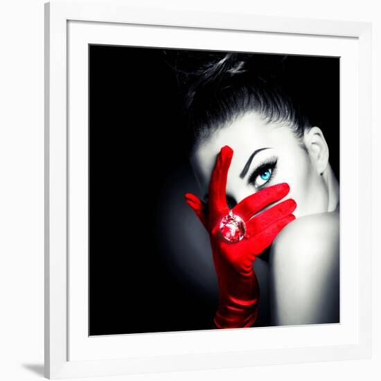 Beauty Fashion Glamorous Model Girl Portrait-Subbotina Anna-Framed Photographic Print