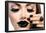 Beauty Fashion Model Girl With Black Make Up, Long Lushes-null-Framed Poster