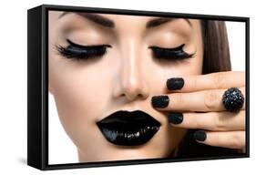 Beauty Fashion Model Girl With Black Make Up, Long Lushes-Subbotina Anna-Framed Stretched Canvas