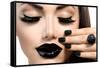Beauty Fashion Model Girl With Black Make Up, Long Lushes-Subbotina Anna-Framed Stretched Canvas