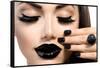 Beauty Fashion Model Girl With Black Make Up, Long Lushes-Subbotina Anna-Framed Stretched Canvas