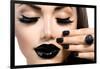 Beauty Fashion Model Girl With Black Make Up, Long Lushes-Subbotina Anna-Framed Art Print