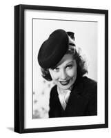 Beauty for the Asking, Lucille Ball, Modeling a Black Felt Pillbox Hat by Edward Stevenson, 1939-null-Framed Photo