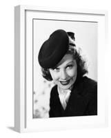 Beauty for the Asking, Lucille Ball, Modeling a Black Felt Pillbox Hat by Edward Stevenson, 1939-null-Framed Photo