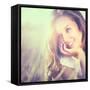 Beauty Fresh Romantic Girl Outdoors-Subbotina Anna-Framed Stretched Canvas