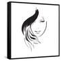 Beauty Girl Face-Ice-Storm-Framed Stretched Canvas